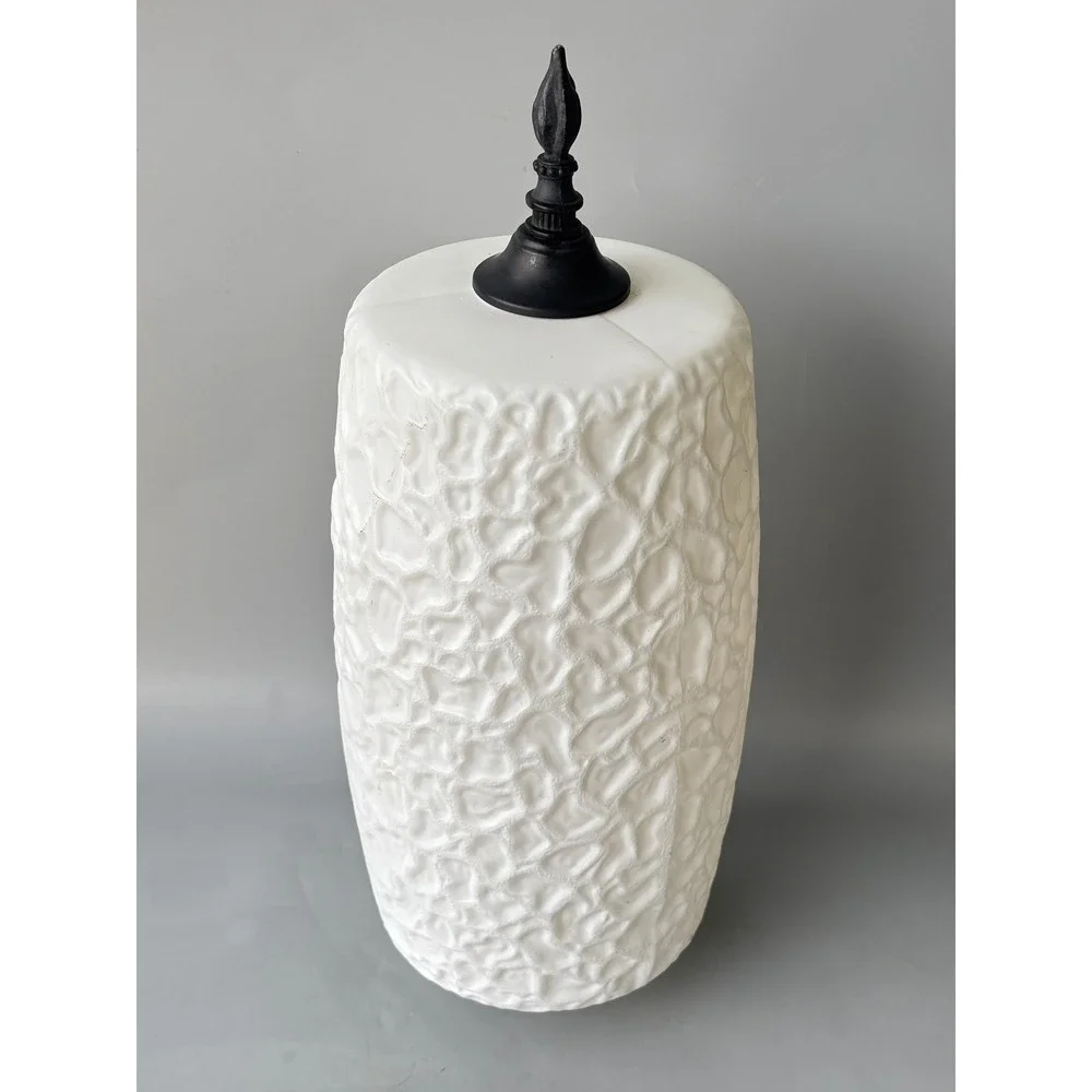 Vintage Mid Century Milk Glass Texture Lamp Shade Globe White Replacement Oblong
